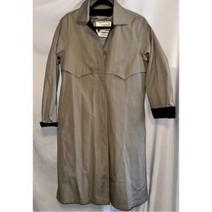 Vintage London Fog Ladies Sz 8 Petite Cape Top Trench Coat Thermolite Zip Liner